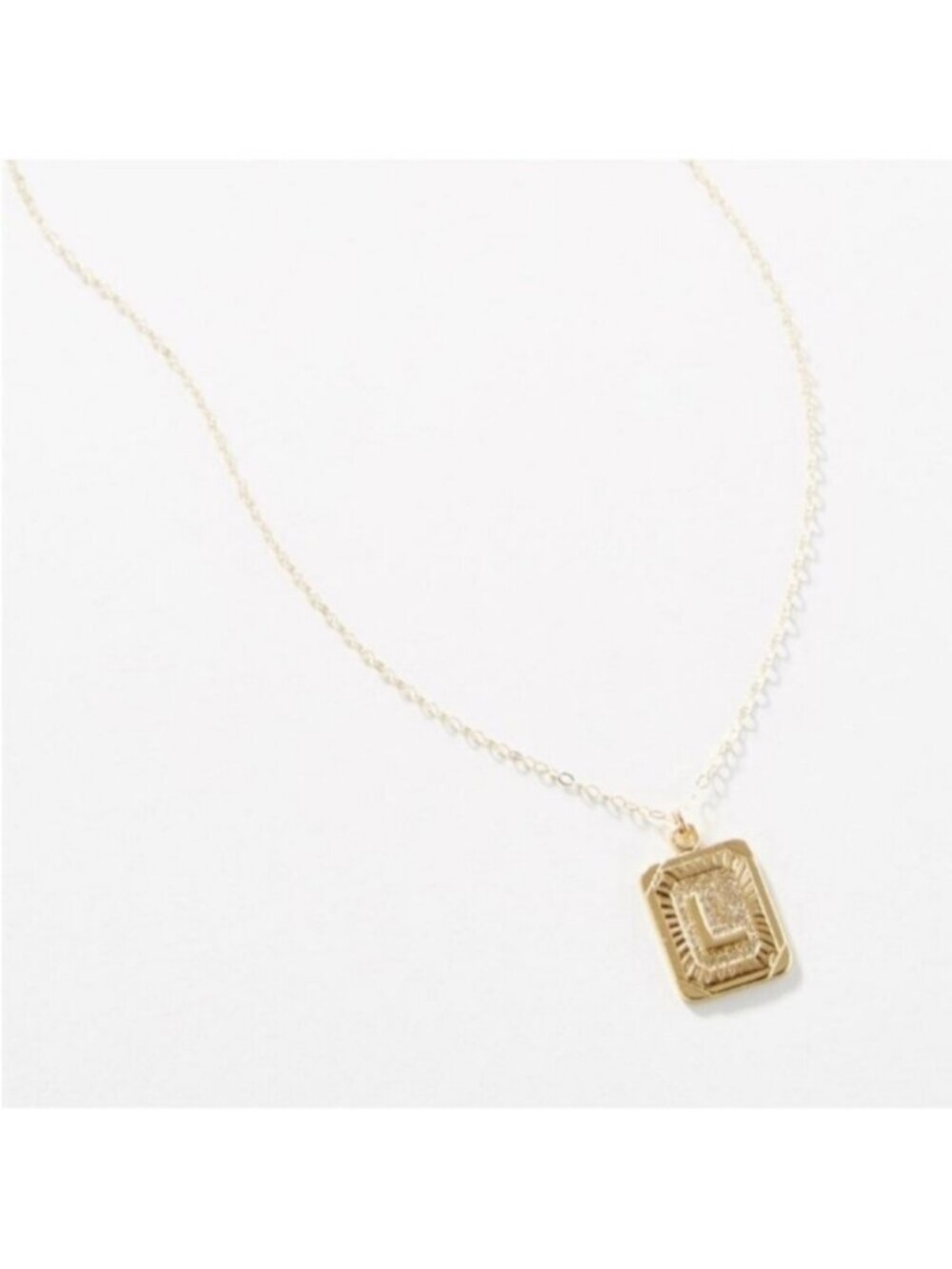 New! Whim Gold Monogram Initial Pendant Necklace NWOT